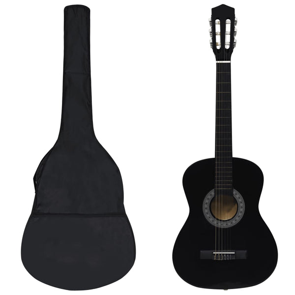 8-tlg. Klassikgitarren-Set für Anfänger Schwarz 3/4 36"