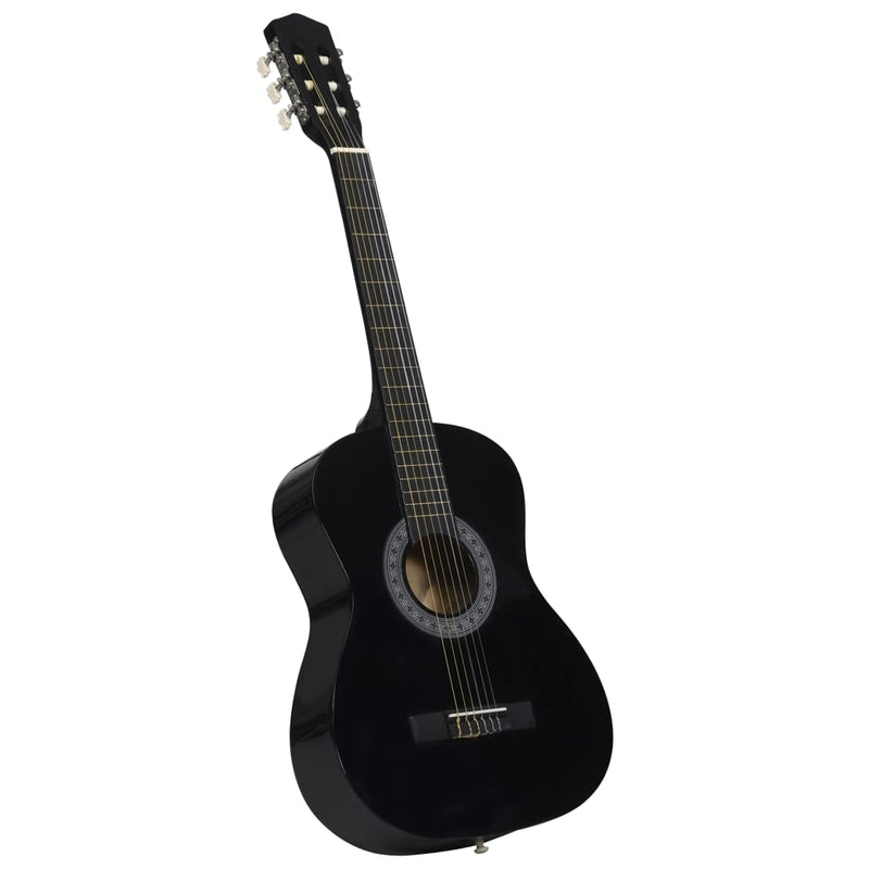 8-tlg. Klassikgitarren-Set für Anfänger Schwarz 3/4 36"