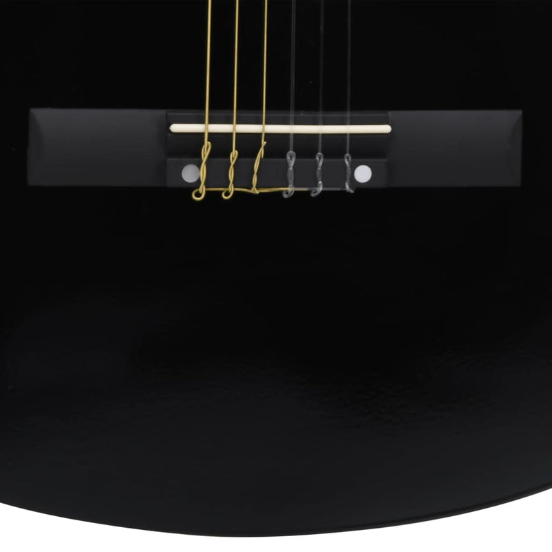 8-tlg. Klassikgitarren-Set für Anfänger Schwarz 3/4 36"