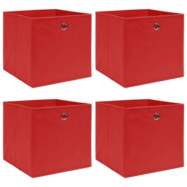 Aufbewahrungsboxen 4 Stk. Rot 32x32x32 cm Stoff