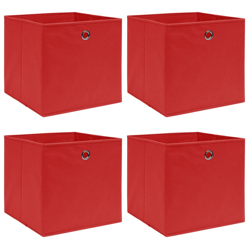 Aufbewahrungsboxen 4 Stk. Rot 32x32x32 cm Stoff