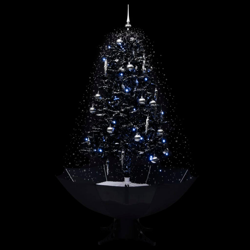 Schneiender Weihnachtsbaum mit Schirmfuß Schwarz 170 cm PVC