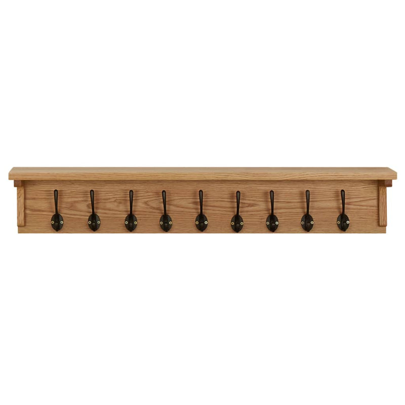 Wandgarderobe 90x16x16 cm Massivholz Eiche