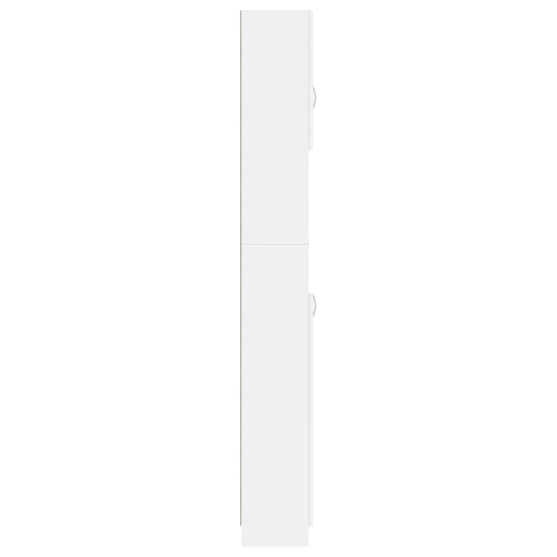 Badezimmerschrank Weiß 32×25,5×190 cm Holzwerkstoff