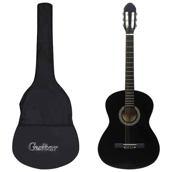 Klassikgitarre für Anfänger mit Tasche Schwarz 4/4 39"