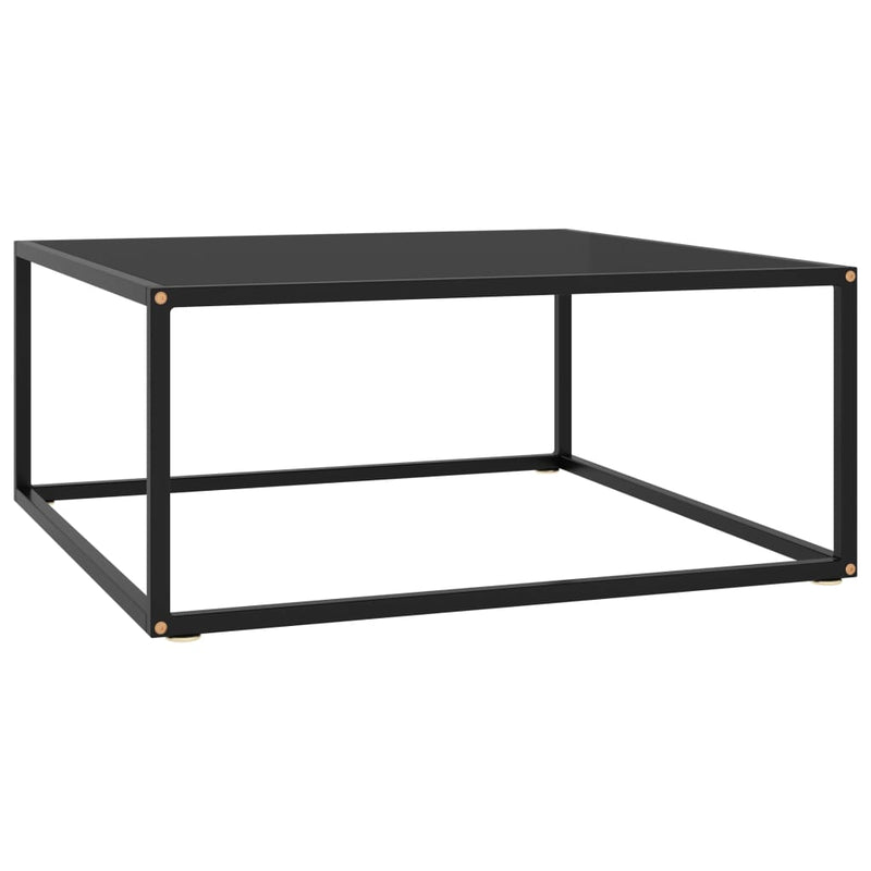 Couchtisch Schwarz mit Schwarzem Glas 80x80x35 cm