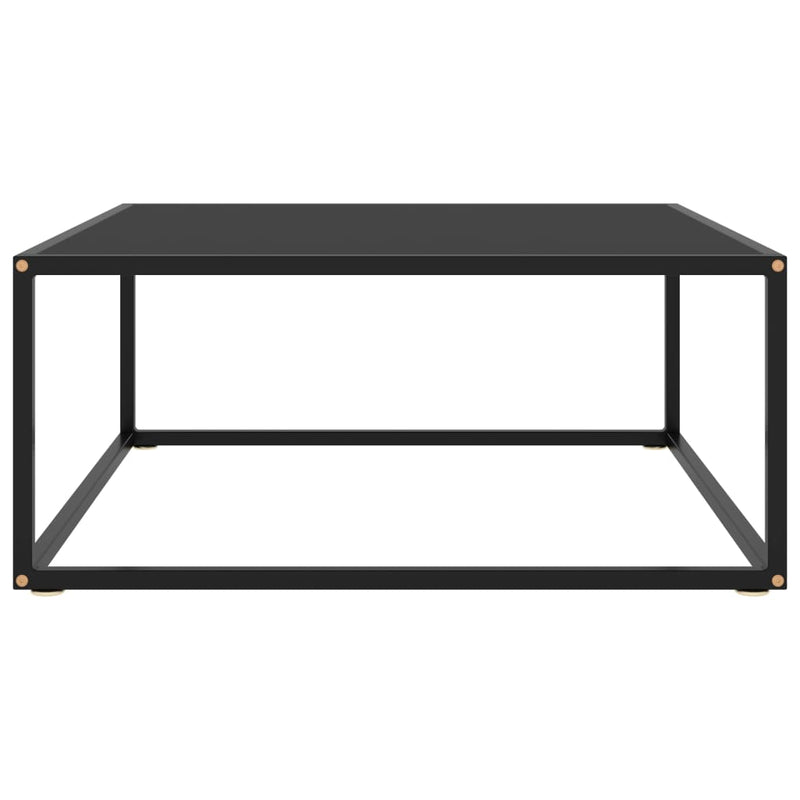 Couchtisch Schwarz mit Schwarzem Glas 80x80x35 cm