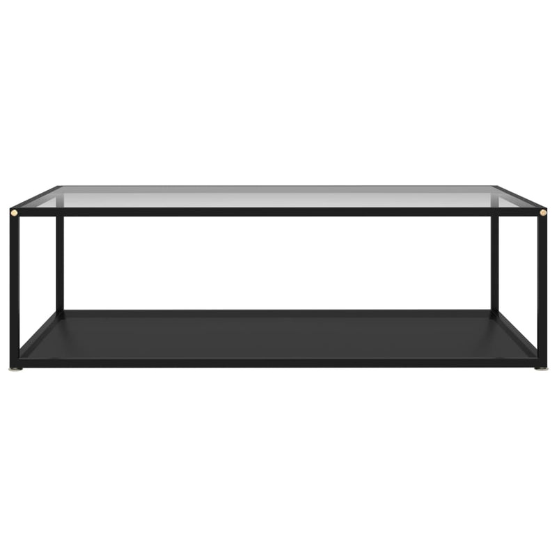 Couchtisch Transparent und Schwarz 120x60x35 cm Hartglas