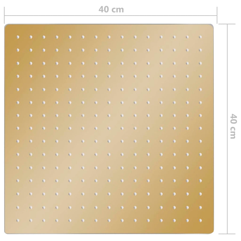 Regenbrause Edelstahl 40x40 cm Quadrat Golden