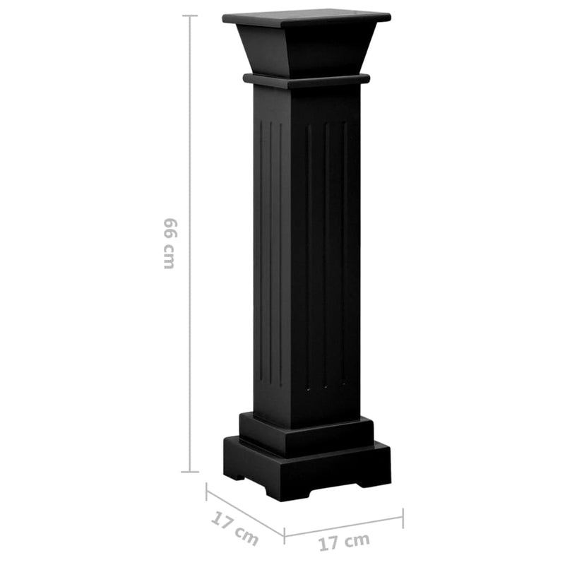 Klassischer Säulen-Pflanzenständer Schwarz 17x17x66 cm MDF