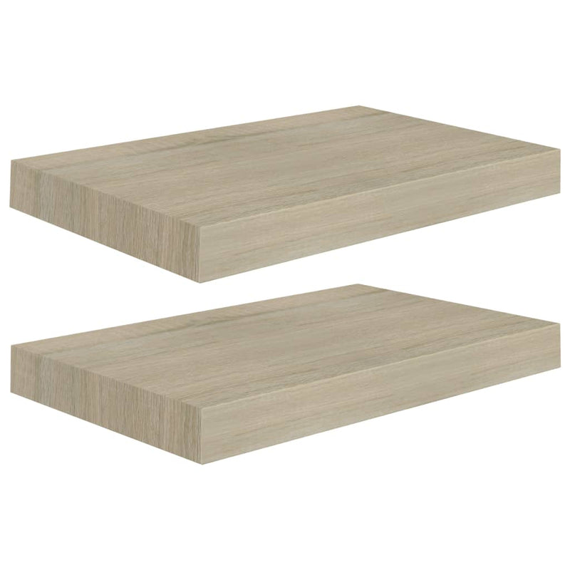 Schwebende Wandregale 2 Stk. Eichefarben 40x23x3,8cm MDF