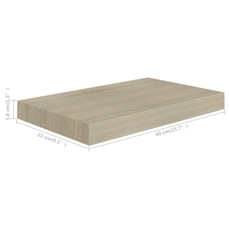 Schwebende Wandregale 2 Stk. Eichefarben 40x23x3,8cm MDF