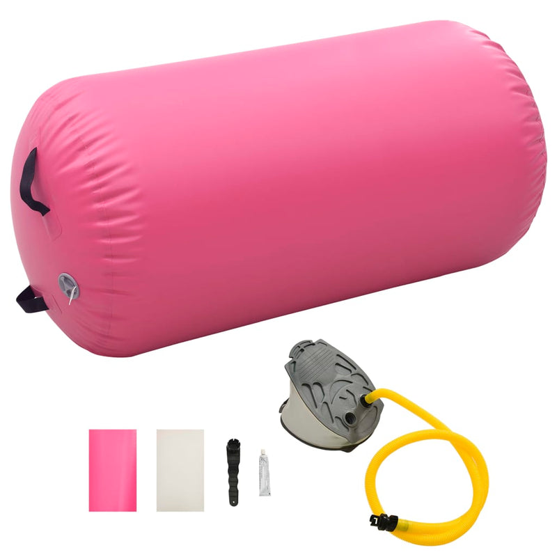 Aufblasbare Gymnastik-Rolle mit Pumpe 120x90 cm PVC Rosa