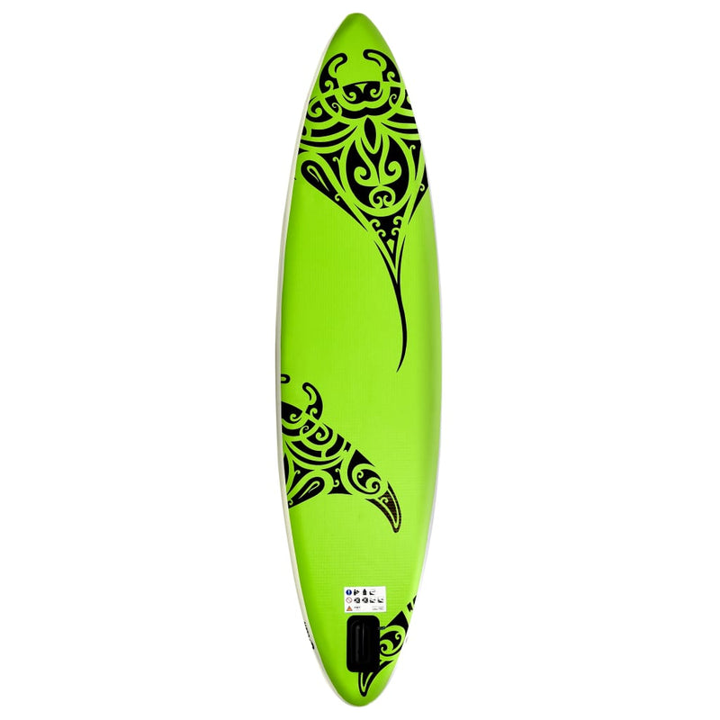 Aufblasbares Stand Up Paddle Board Set 320x76x15 cm Grün