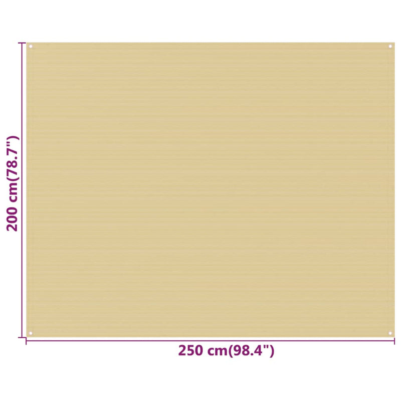 Zeltteppich Beige 250x200 cm HDPE