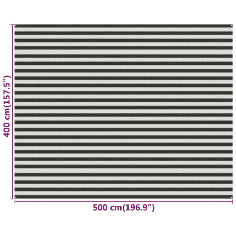 Zeltteppich Anthrazit und Weiß 400x500 cm HDPE