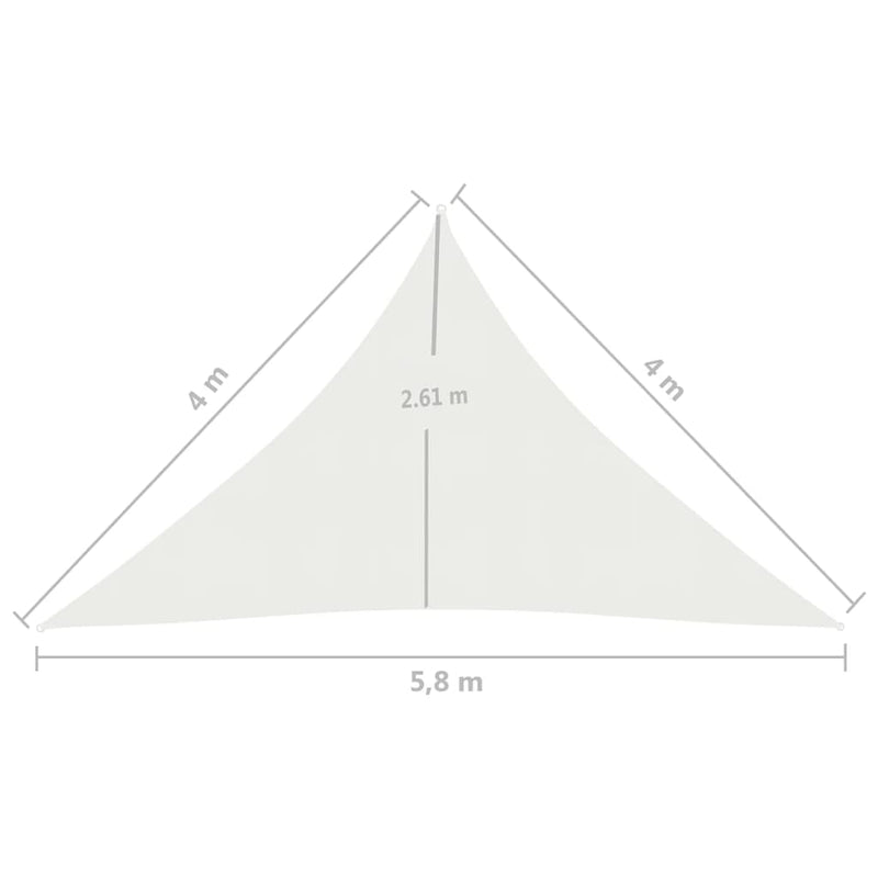 Sonnensegel 160 g/m² Weiß 4x4x5,8 m HDPE