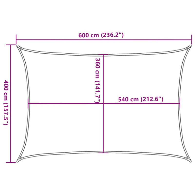 Sonnensegel 160 g/m² Rechteckig Blau 4x6 m HDPE