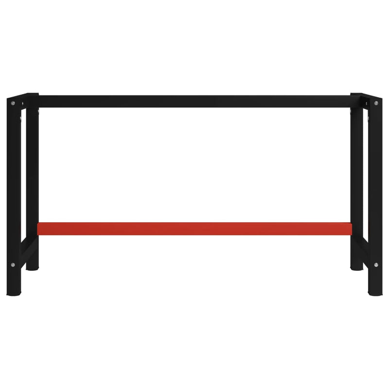 Werkbankgestell Metall 150x57x79 cm Schwarz und Rot