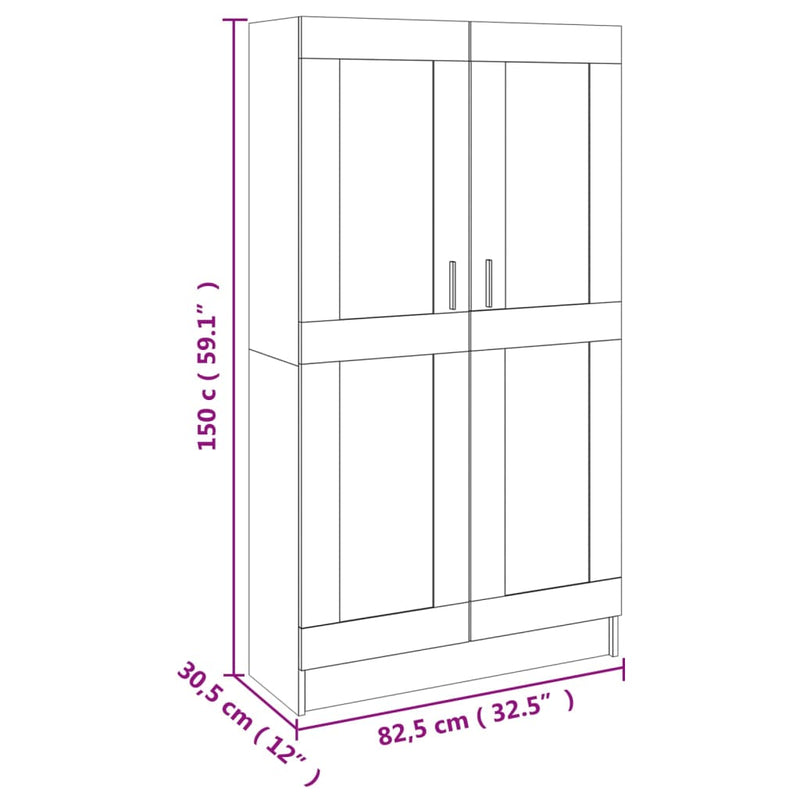 Bücherregal Betongrau 82,5x30,5x150 cm Holzwerkstoff