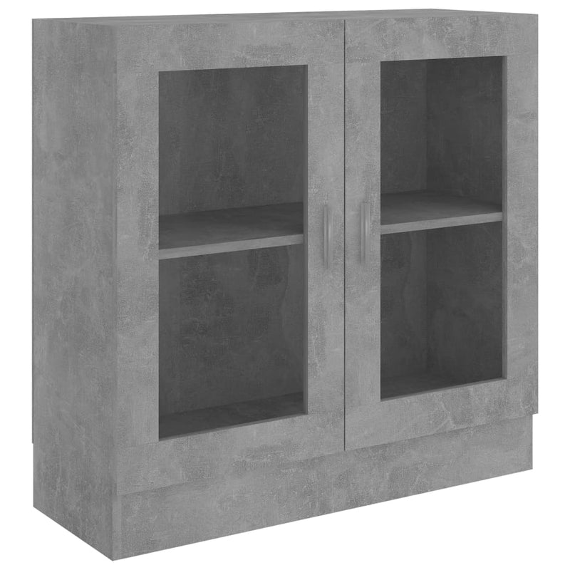 Vitrinenschrank Betongrau 82,5x30,5x80 cm Holzwerkstoff