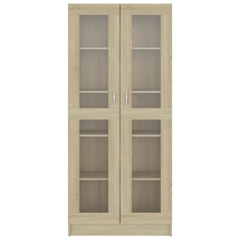 Vitrinenschrank Sonoma-Eiche 82,5x30,5x185,5 cm Holzwerkstoff