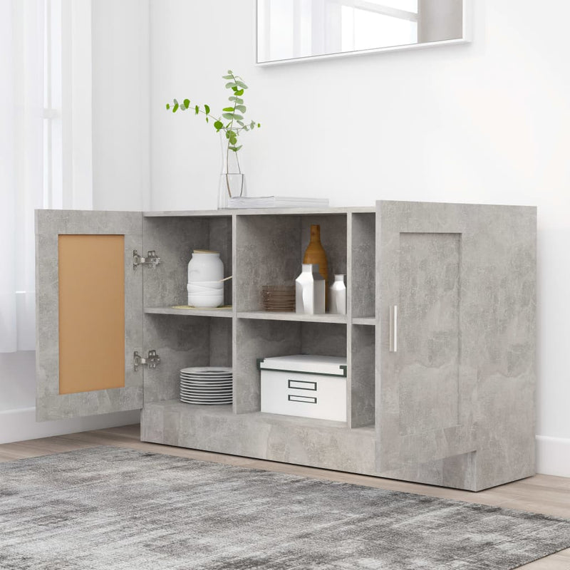 Sideboard Betongrau 120x30,5x70 cm Holzwerkstoff