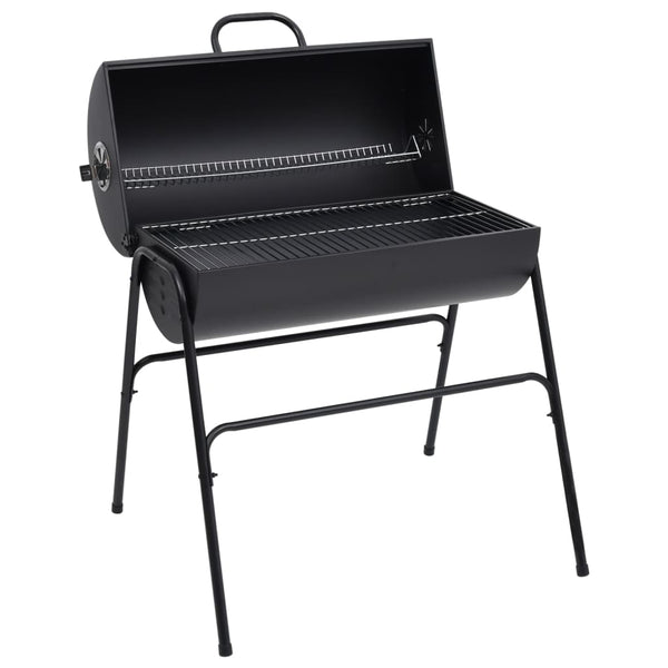 Grill mit 2 Grillrosten Schwarz 80x95x90 cm Stahl