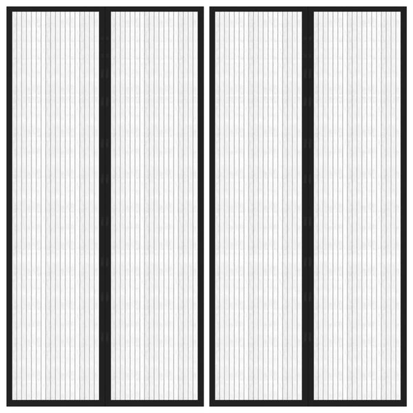 Fliegengitter-Türvorhänge 2 Stk. Magnet Schwarz 220x100 cm