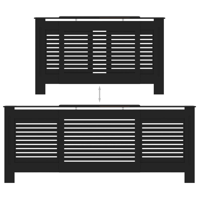 MDF Heizkörperverkleidung Schwarz 205 cm