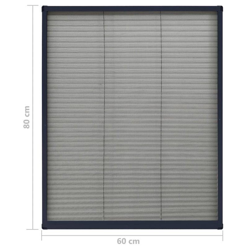 Insektenschutz-Plissee für Fenster Aluminium Anthrazit 60x80cm