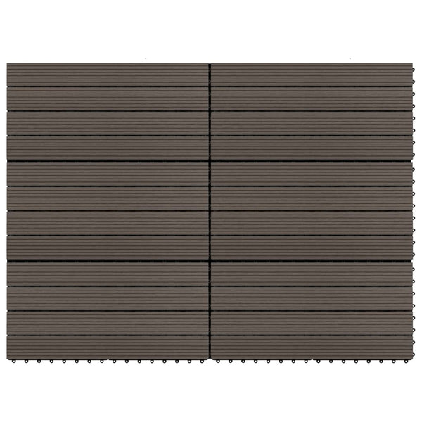 Terrassenfliesen 6 Stk. WPC 60x30 cm 1,08 m² Dunkelbraun