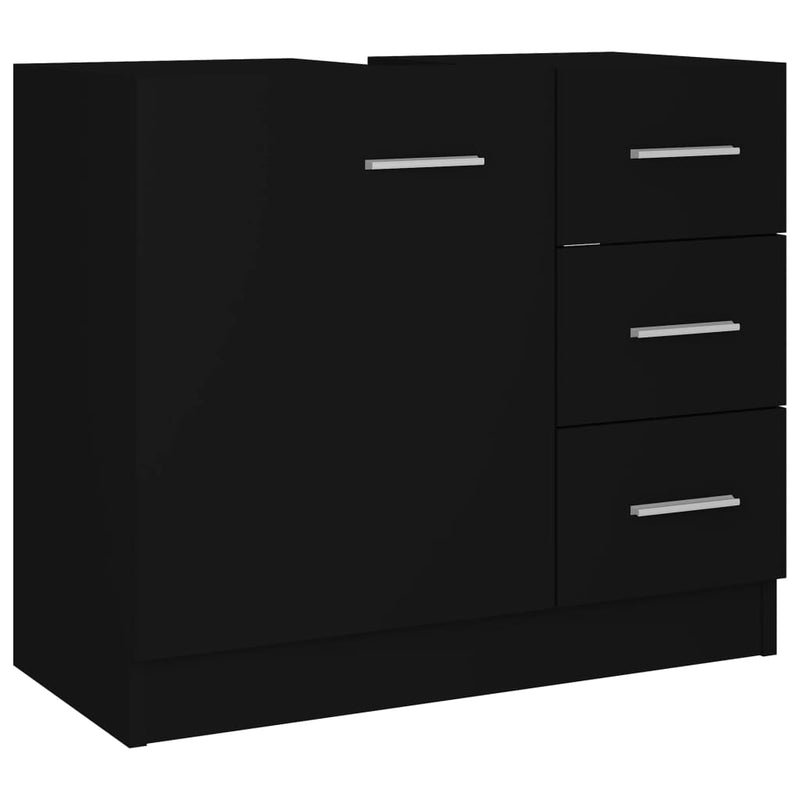 Waschbeckenunterschrank Schwarz 63x30x54 cm Holzwerkstoff