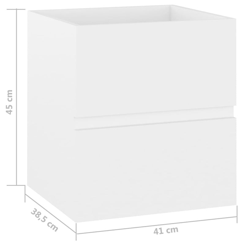 Waschbeckenunterschrank Weiß 41x38,5x45 cm Holzwerkstoff