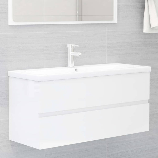 Waschbeckenunterschrank Hochglanz-Weiß 100x38,5x45 cm