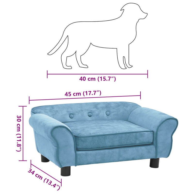 Hundesofa Türkis 72x45x30 cm Plüsch