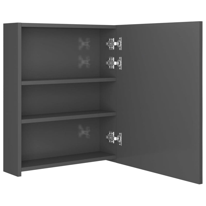 LED-Spiegelschrank fürs Bad Glänzend Grau 50x14x60 cm