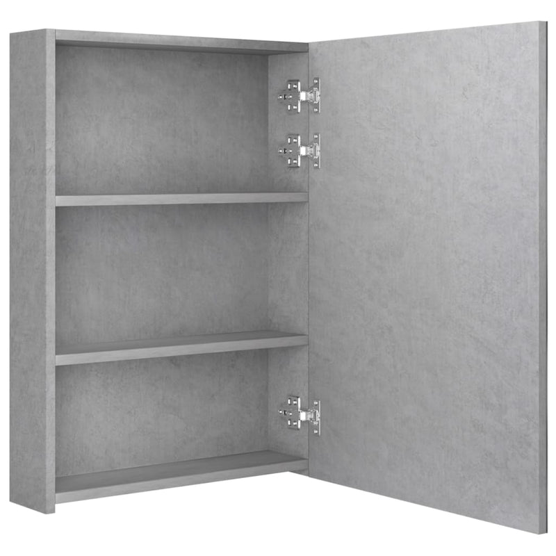 LED-Bad-Spiegelschrank Betongrau 50x13x70 cm