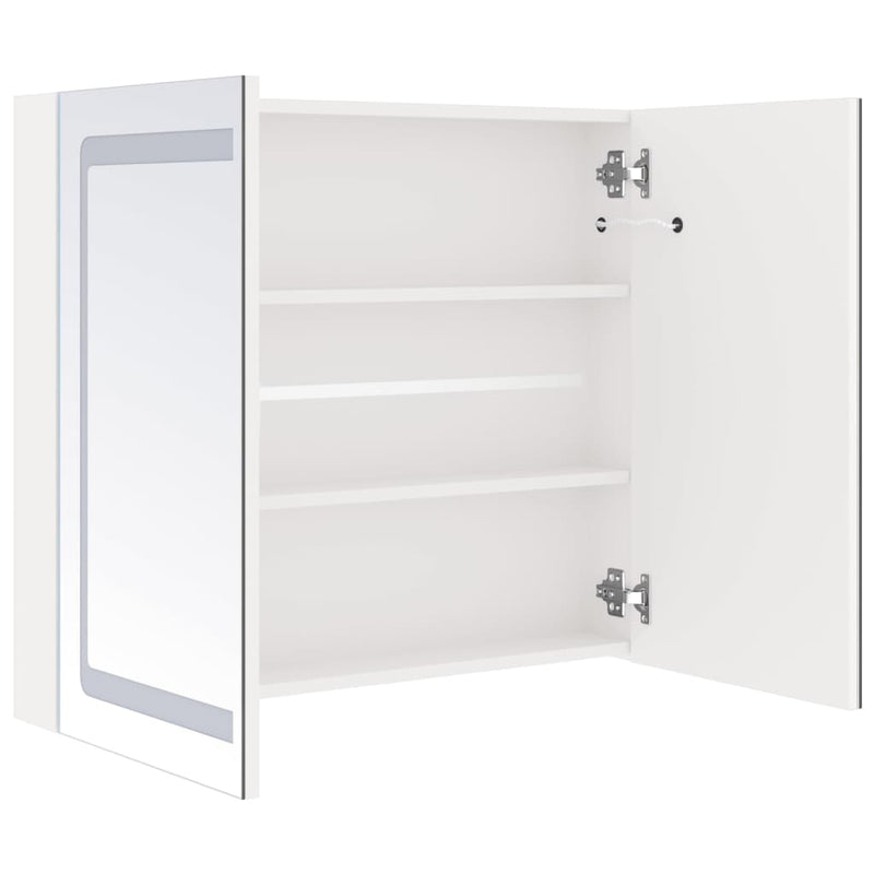 LED-Spiegelschrank fürs Bad Glänzend Weiß 80x12x68 cm