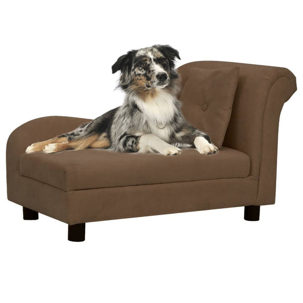 Hundesofa mit Kissen Braun 83x44x44 cm Plüsch