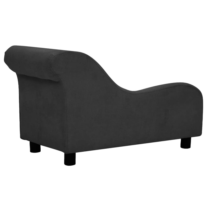 Hundesofa mit Kissen Schwarz 83x44x44 cm Plüsch