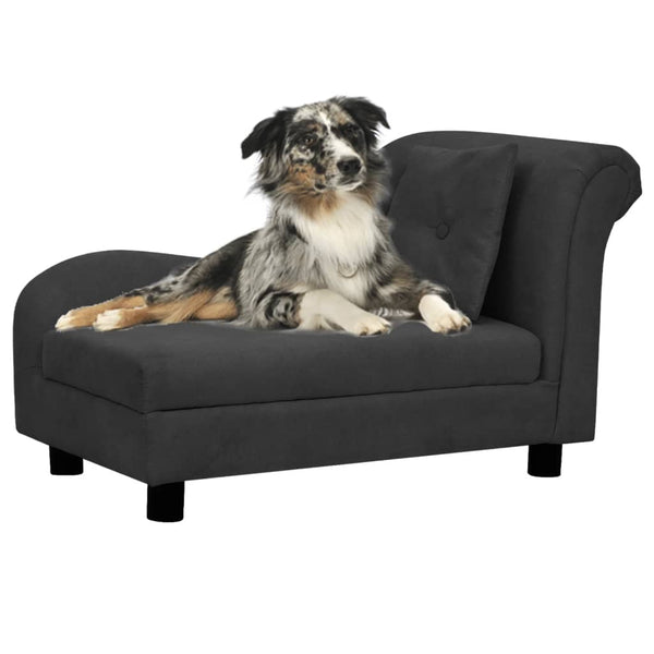 Hundesofa mit Kissen Schwarz 83x44x44 cm Plüsch