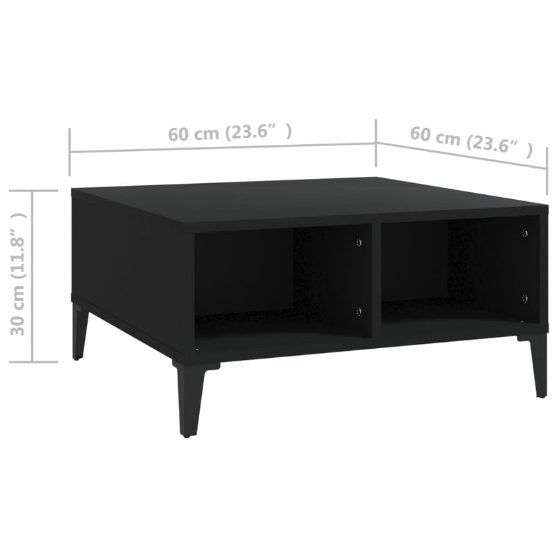 Couchtisch Schwarz 60x60x30 cm Holzwerkstoff