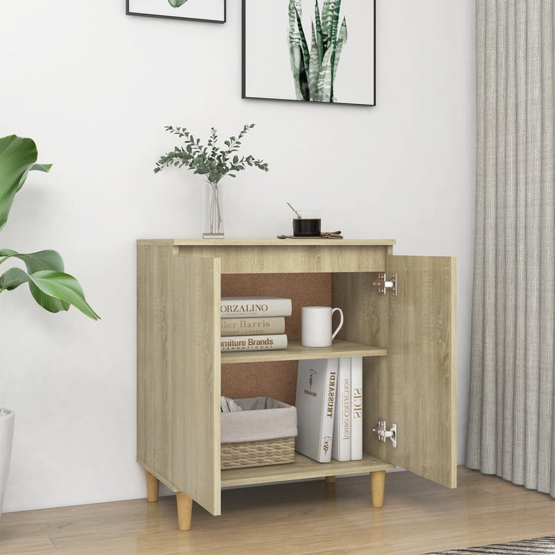 Sideboard mit Massivholz-Beinen Sonoma-Eiche 60x35x70 cm