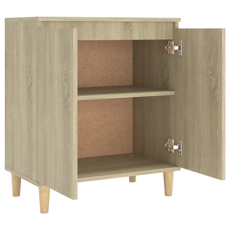 Sideboard mit Massivholz-Beinen Sonoma-Eiche 60x35x70 cm