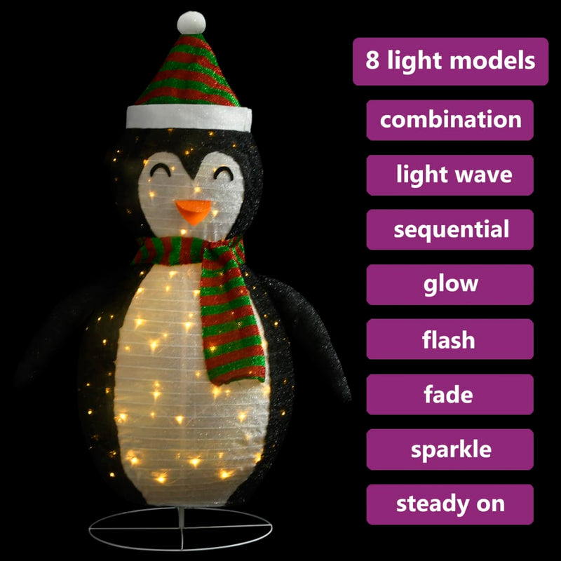 Weihnachtsdekoration Pinguin-Figur LED Luxus-Gewebe 60 cm