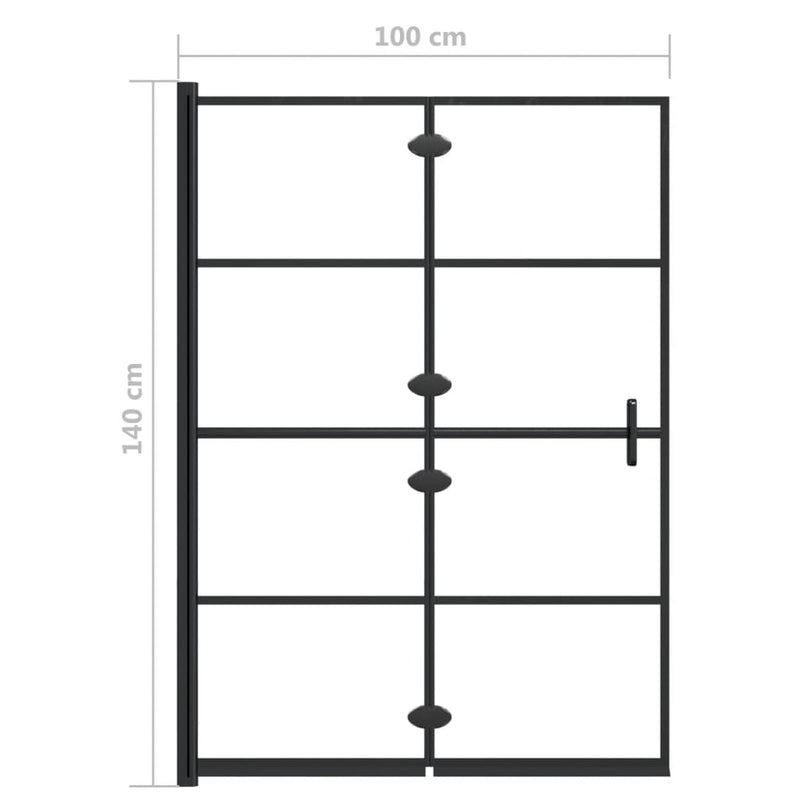 Faltbare Duschkabine ESG 100x140 cm Schwarz