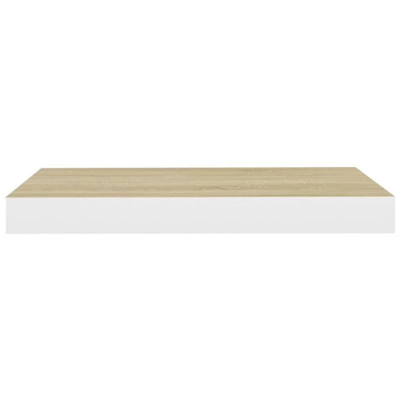 Schweberegale 4 Stk. Eichen-Optik und Weiß 50x23x3,8 cm MDF