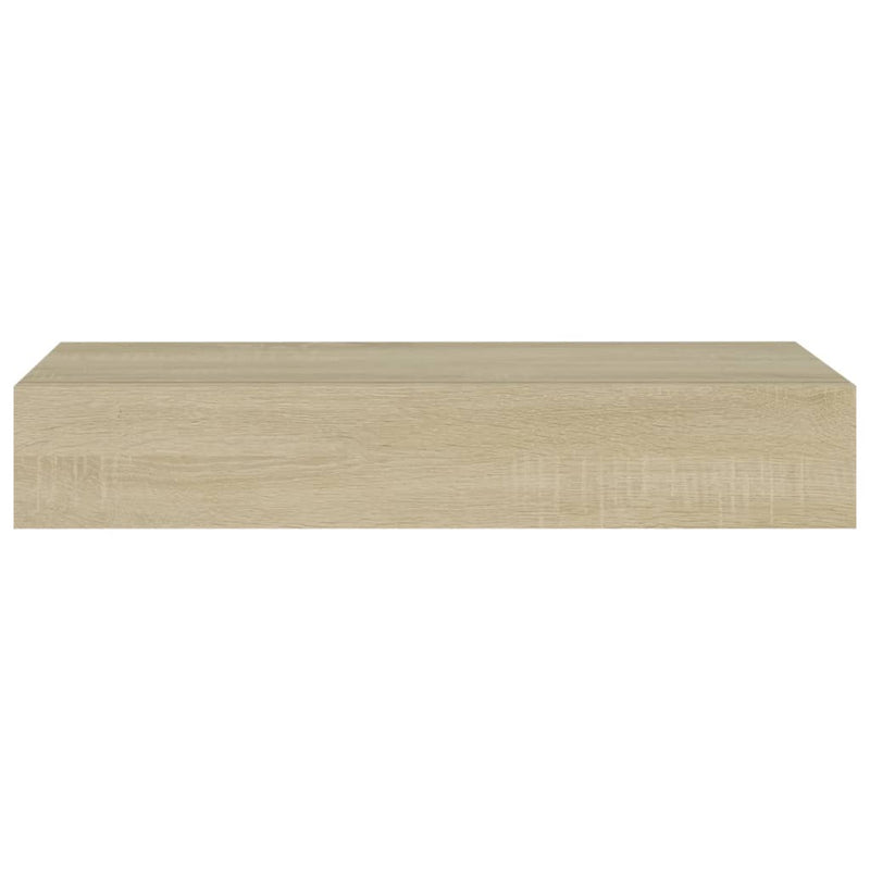 Wandregal mit Schublade Eichen-Optik 60x23,5x10 cm MDF