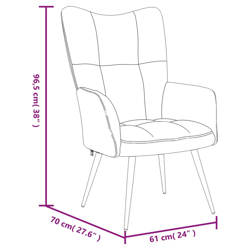 Relaxsessel mit Hocker Schwarz Samt